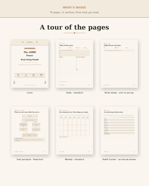 The ADHD Planner + Brain Dump Bundle