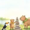 Inside Capy's Big Red Wave - building together Capy and Toucan rebuilding the stone tower together