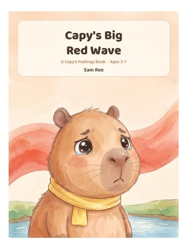 Front cover of Capy's Big Red Wave by Sam Ree, a Capy's Feelings Book for ages 3 to 7