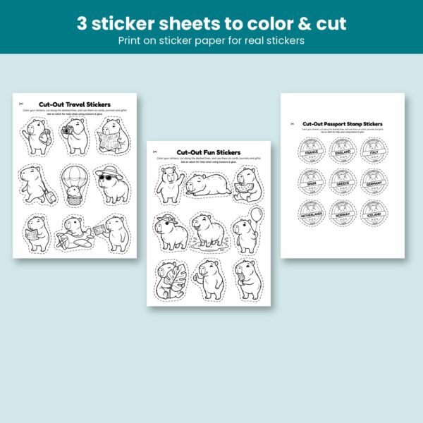 Cappy's World Tour Europe coloring book for kids