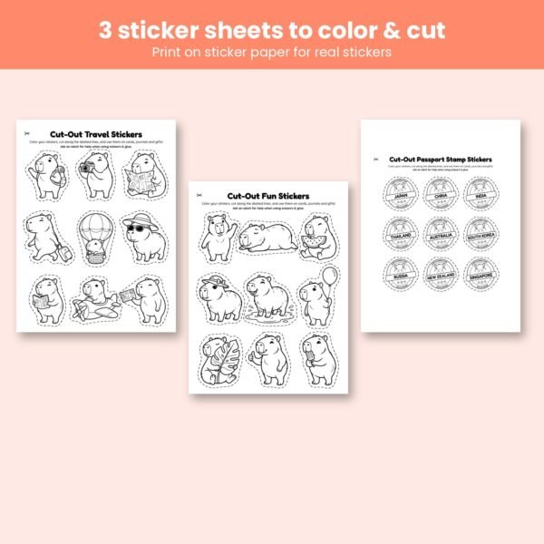 Cappy's World Tour Asia & Oceania b2_3_stickers.jpg Cappy's World Tour Asia & Oceania coloring book for kids