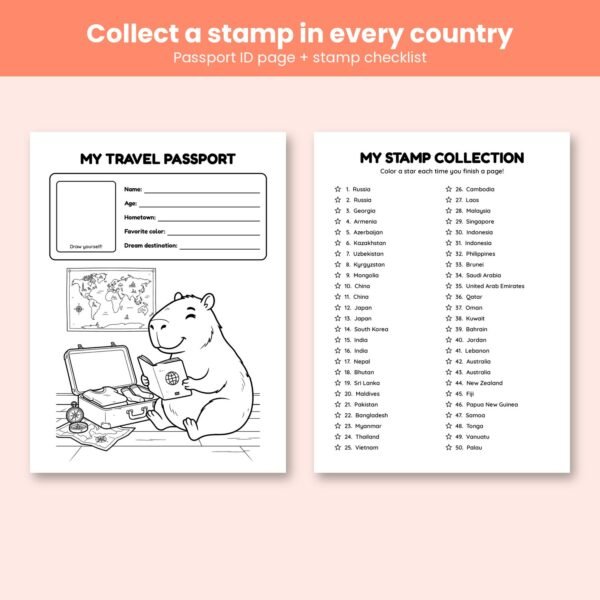Cappy's World Tour Asia & Oceania b2_4_passport.jpg Cappy's World Tour Asia & Oceania coloring book for kids