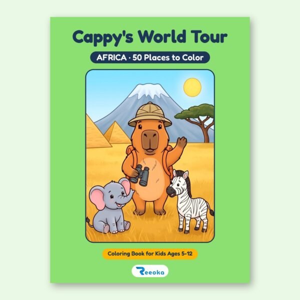 Cappy's World Tour Africa coloring book for kids