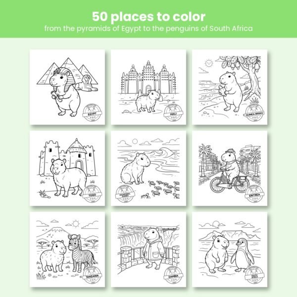 Cappy's World Tour Africa b3_2_pages.jpg Cappy's World Tour Africa coloring book for kids