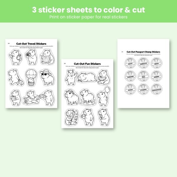 Cappy's World Tour Africa b3_3_stickers.jpg Cappy's World Tour Africa coloring book for kids