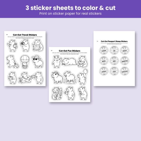 Cappy's World Tour The Americas b4_3_stickers.jpg Cappy's World Tour The Americas coloring book for kids