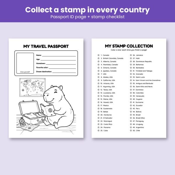 Cappy's World Tour The Americas b4_4_passport.jpg Cappy's World Tour The Americas coloring book for kids