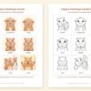 Nine printable Capy feelings cards from excited to joyful, in color and in line art
