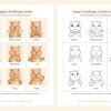Nine printable Capy feelings cards from worried to brave, in color and in line art