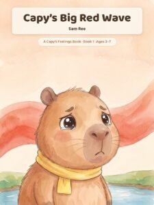 Front cover of Capy's Big Red Wave by Sam Ree, a Capy's Feelings Book for ages 3 to 7