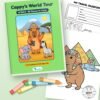 Cappy's World Tour: Africa product mockup Cappy's World Tour: Africa printable book shown with real pages from inside, by Reeoka