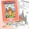 Cappy's World Tour: Asia & Oceania product mockup Cappy's World Tour: Asia & Oceania printable book shown with real pages from inside, by Reeoka