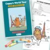 Cappy's World Tour: Europe printable book shown with real pages from inside, by Reeoka