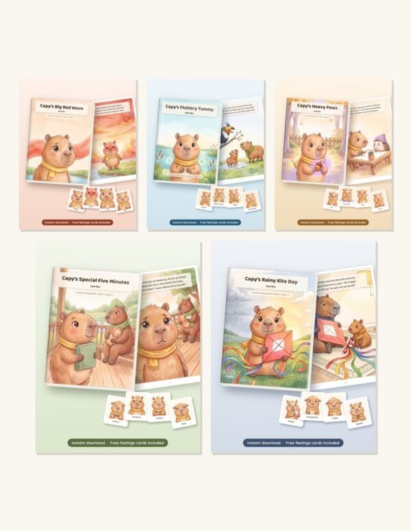 All five Capy's Feelings picture books