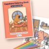 Capybara Coloring Book for Adults and Kids product mockup Capybara Coloring Book for Adults and Kids printable book shown with real pages from inside, by Reeoka